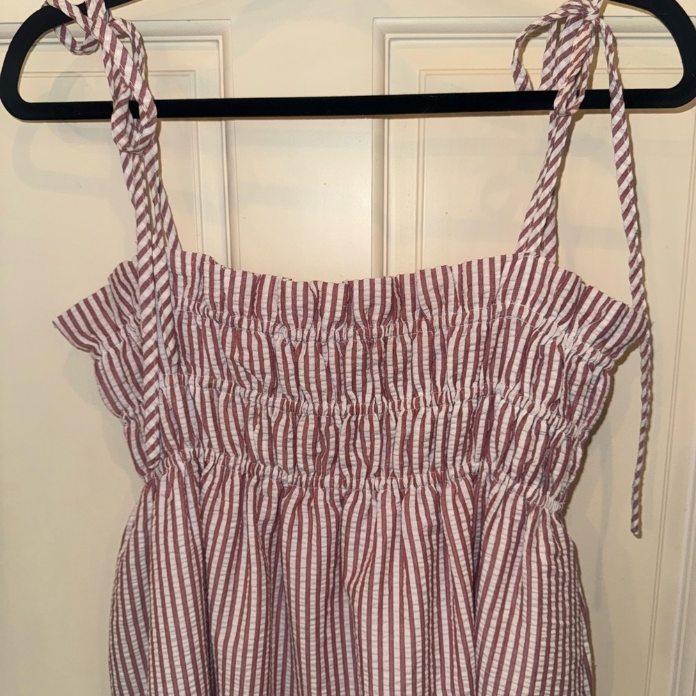 Buddy Love Red and White Striped Midi Dress - Picture 10 of 12